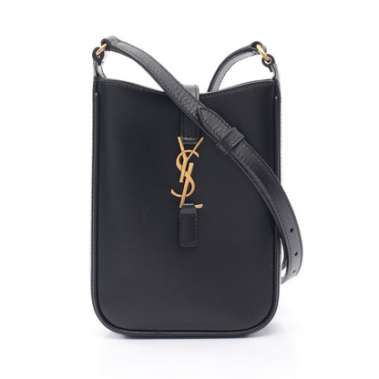 Saint Laurent Paris Shoulder Buckle 5 a 7 Mini Vertical Black Leather