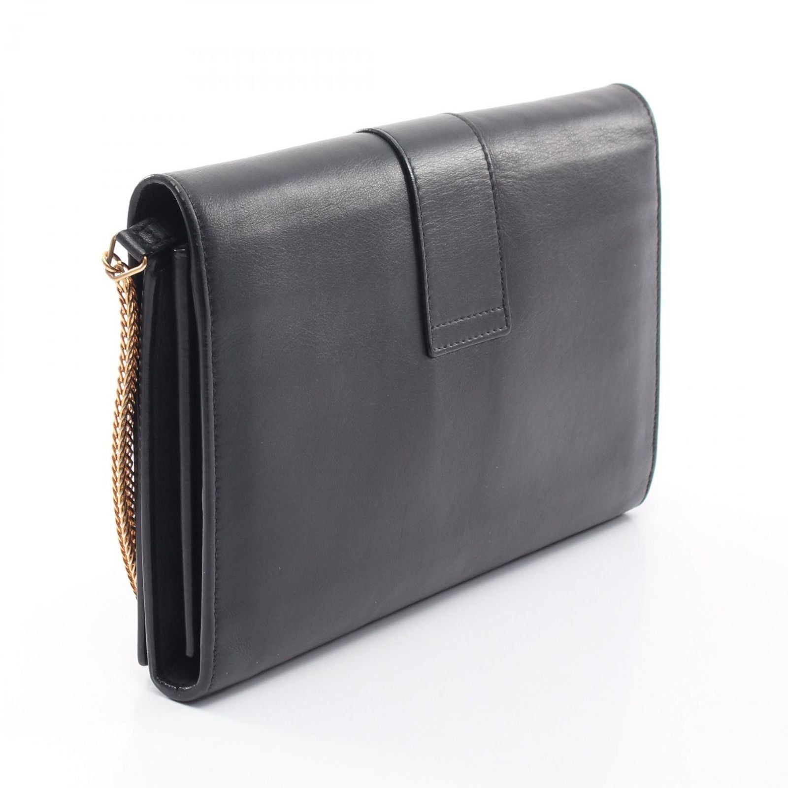 Saint Laurent Paris Shoulder Bag Classic Black Leather Chain Wallet — view 2