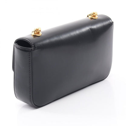 Celine Shoulder Bag Claude Triomphe Black Leather Chain — view 2
