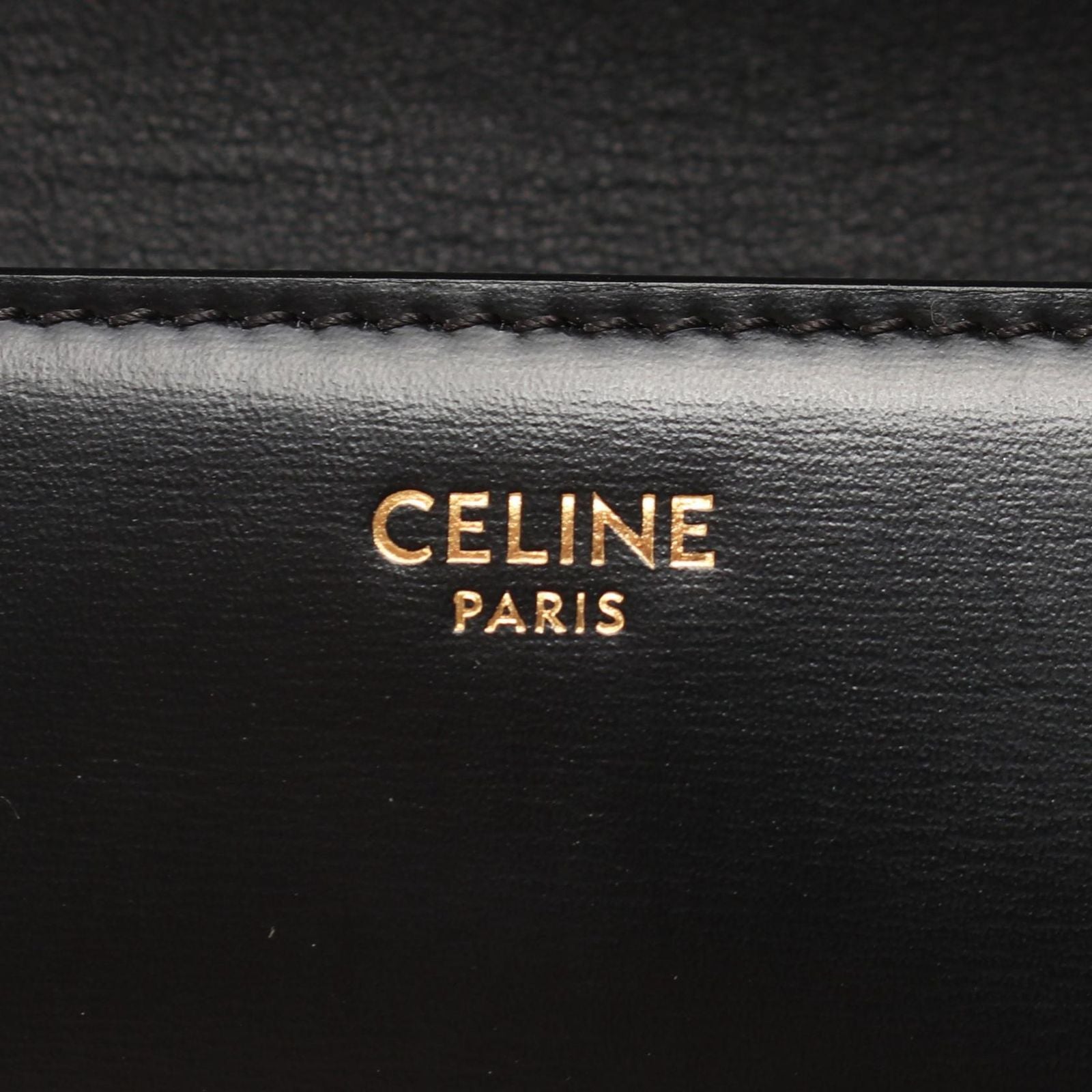 Celine Shoulder Bag Claude Triomphe Black Leather Chain — view 4