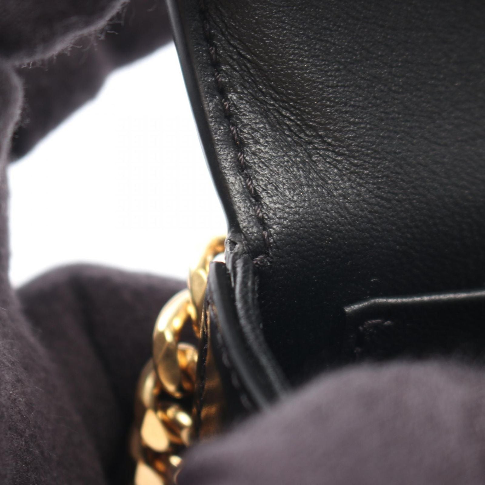 Celine Shoulder Bag Claude Triomphe Black Leather Chain — view 7