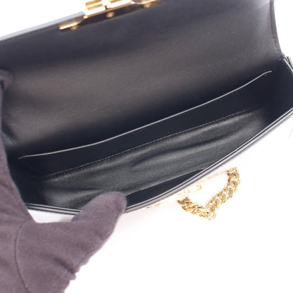 Celine Shoulder Bag Claude Triomphe Black Leather Chain — view 3