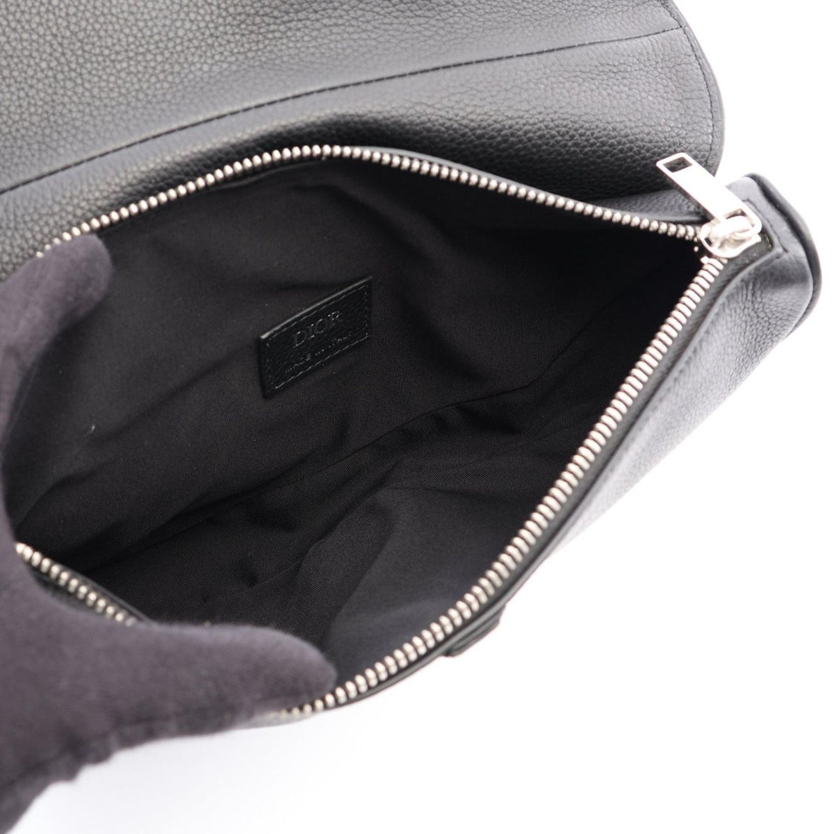 Dior Waist Bag Saddle Black Leather — view 3