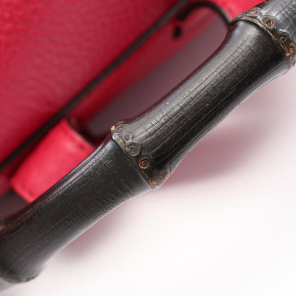 Gucci Backpack Bamboo Tassel Magenta Leather — view 6