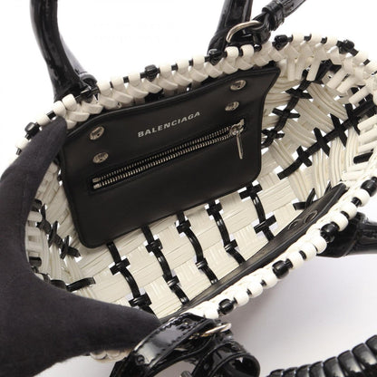 Balenciaga Handbag Bistro XXS Basket Bag 2-Way White Black Patent — view 3