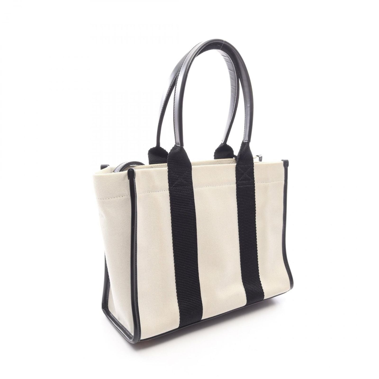 Balenciaga Tote S 2-Way Ivory Black Canvas Leather Small — view 2