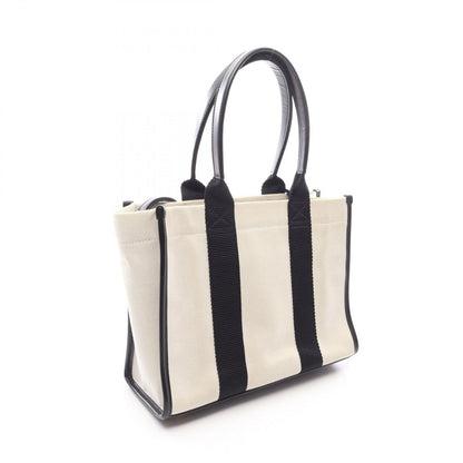 Balenciaga Tote S 2-Way Ivory Black Canvas Leather Small — view 2