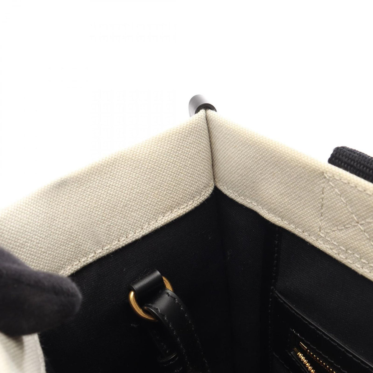 Balenciaga Tote S 2-Way Ivory Black Canvas Leather Small — view 7