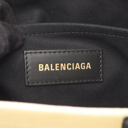 Balenciaga Tote S 2-Way Ivory Black Canvas Leather Small — view 4
