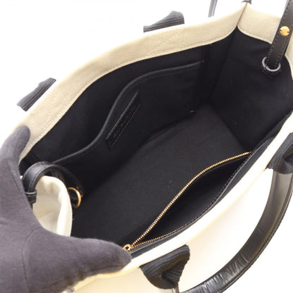 Balenciaga Tote S 2-Way Ivory Black Canvas Leather Small — view 3