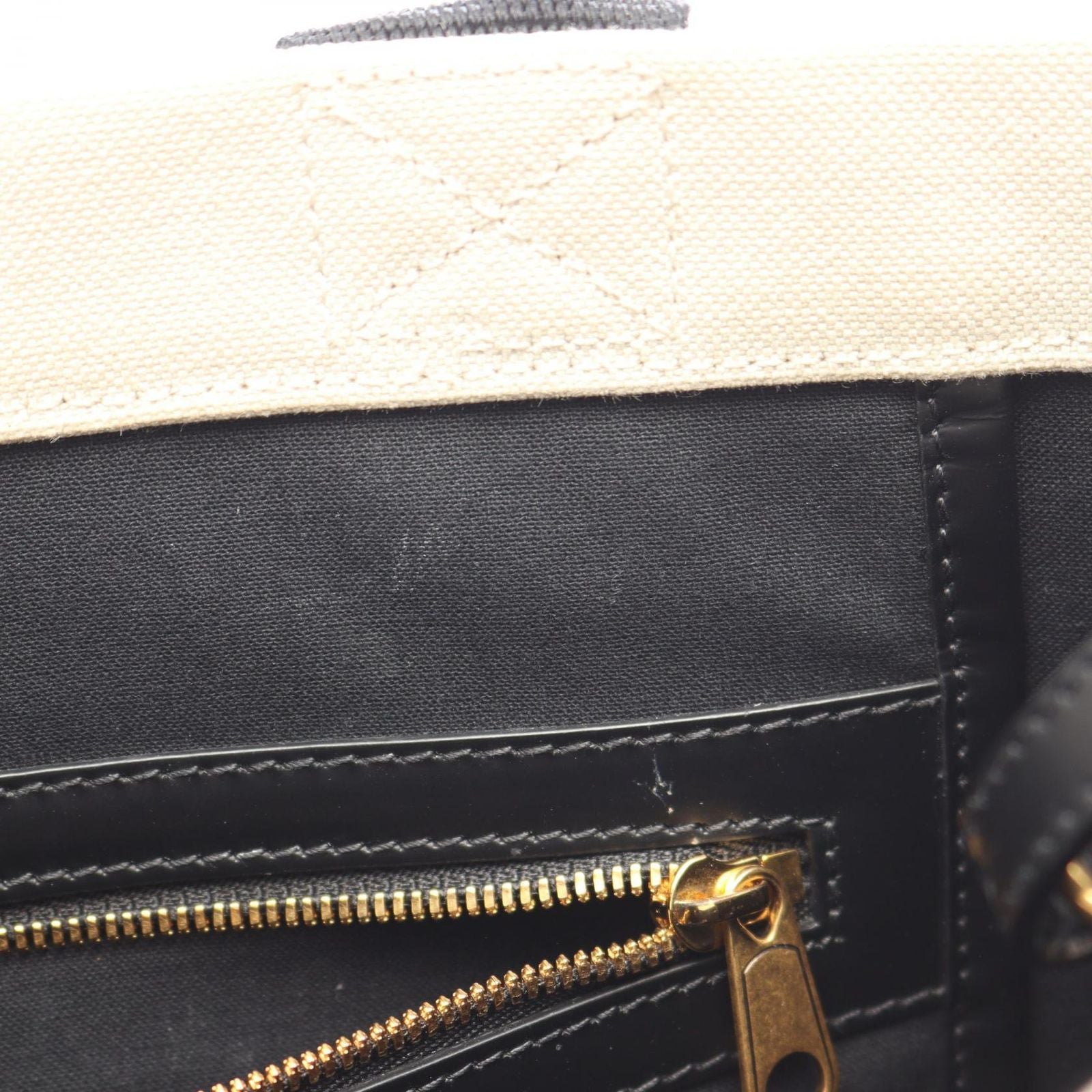 Balenciaga Tote S 2-Way Ivory Black Canvas Leather Small — view 5