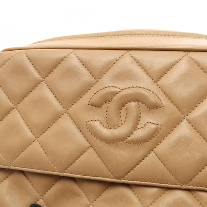 Chanel Shoulder Bag CC Logo Quilted Beige Lambskin Fringe Chain — view 8