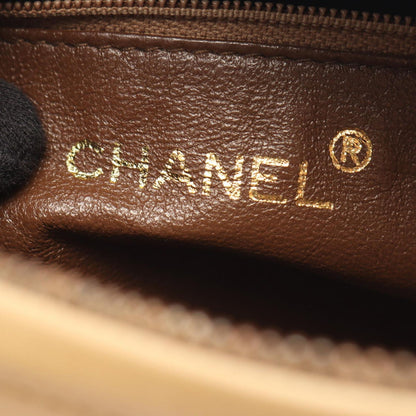 Chanel Shoulder Bag CC Logo Quilted Beige Lambskin Fringe Chain — view 4