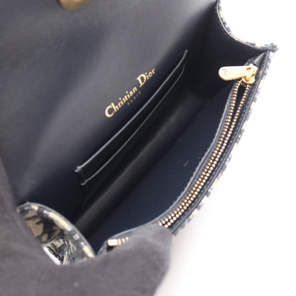 Dior Waist Bag Oblique Saddle Belt Pouch Navy Ivory Canvas Leather — view 3