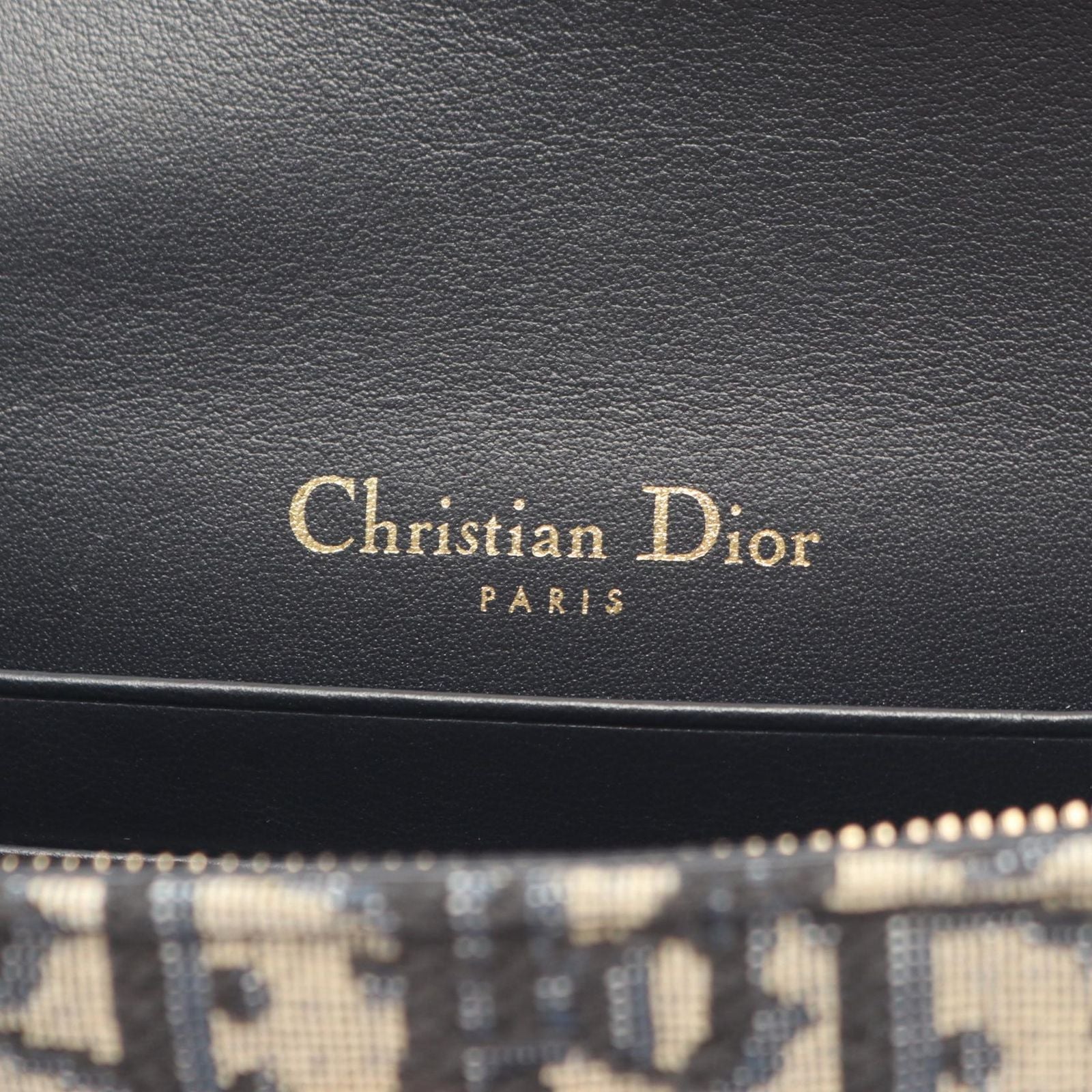 Dior Waist Bag Oblique Saddle Belt Pouch Navy Ivory Canvas Leather — view 4