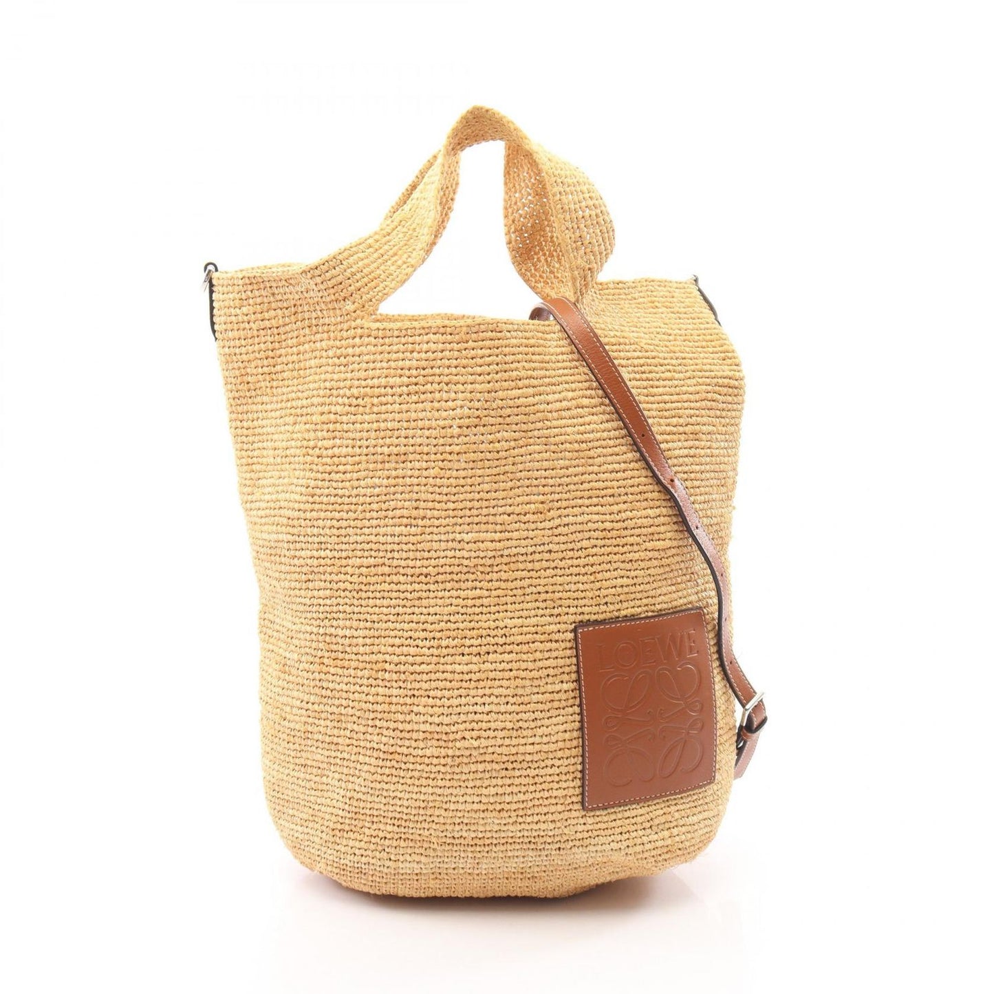 Loewe Handbag Slit Bag Beige Brown Leather
