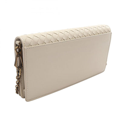 Bottega Veneta Shoulder Bag Intrecciato Off White Leather Chain Wallet — view 2