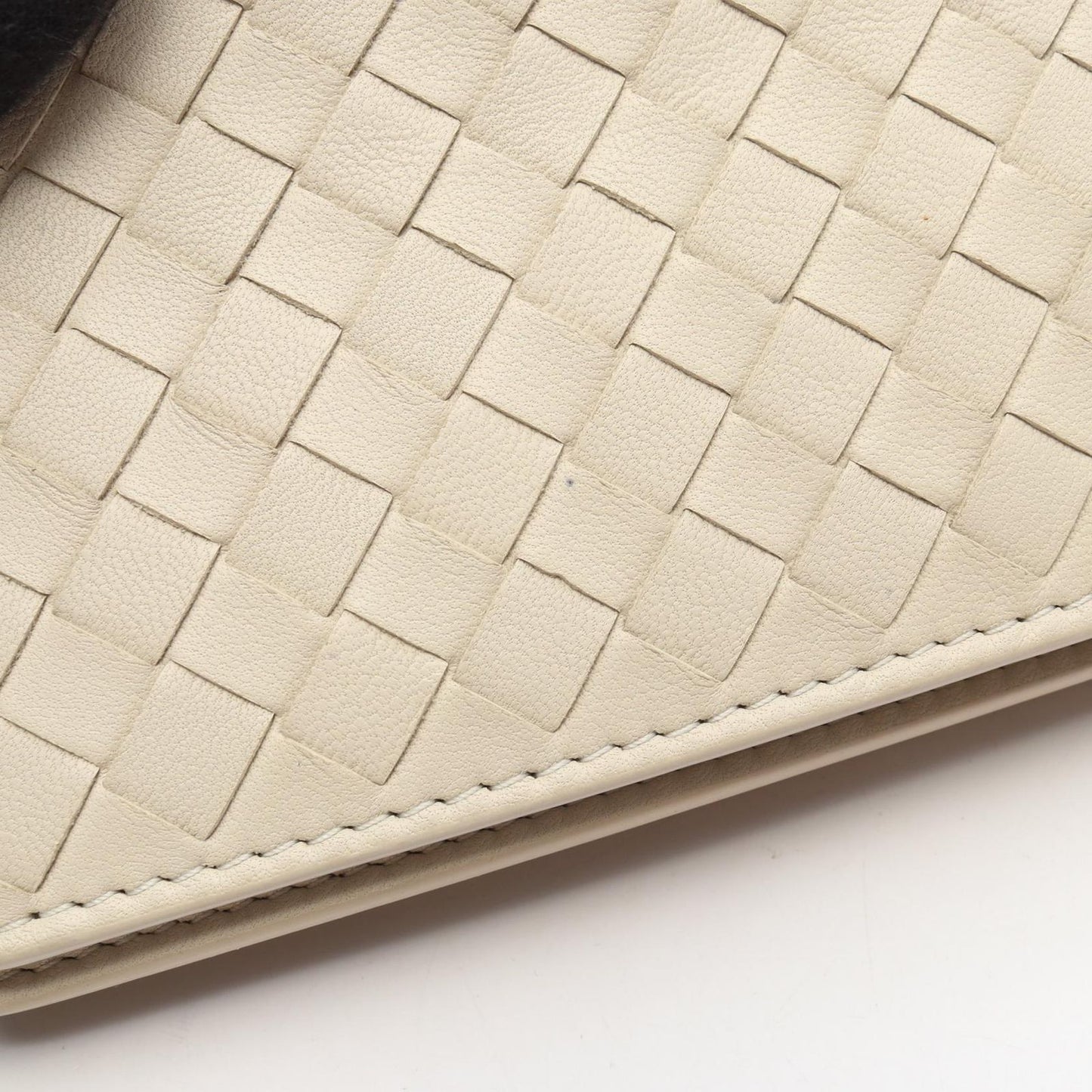 Bottega Veneta Shoulder Bag Intrecciato Off White Leather Chain Wallet — view 8
