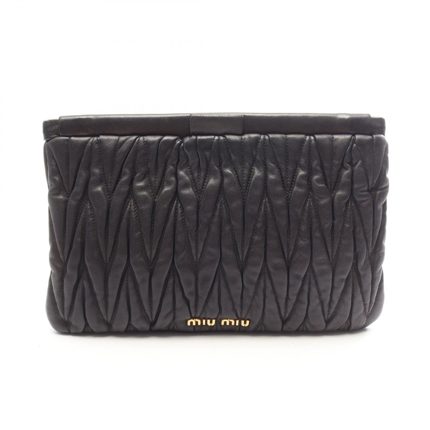 Miu Miu Clutch Matelasse Black Leather