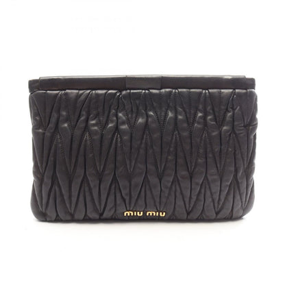 Miu Miu Clutch Matelasse Black Leather