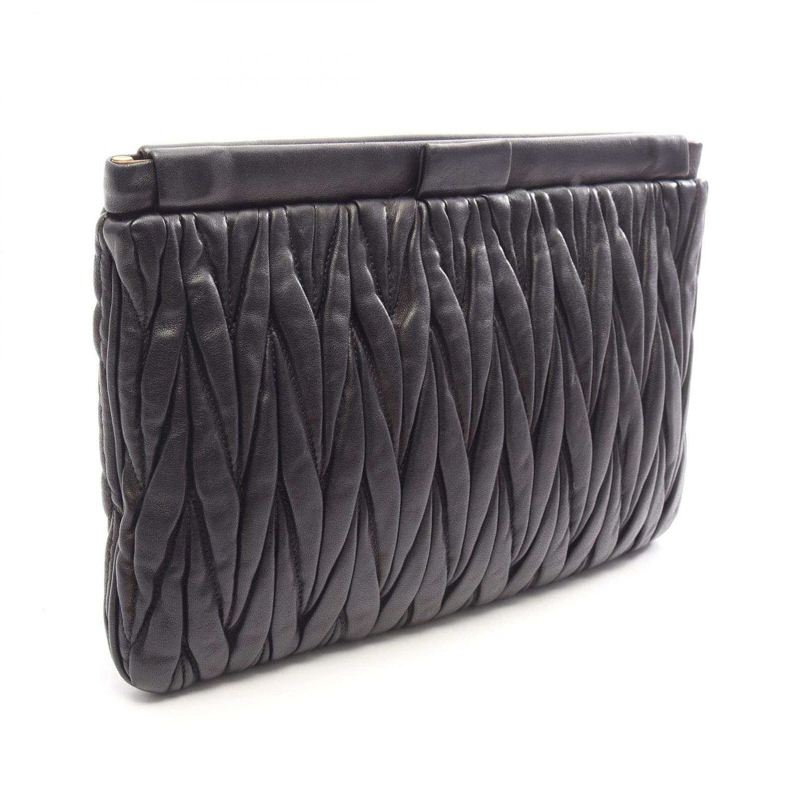 Miu Miu Clutch Matelasse Black Leather — view 2