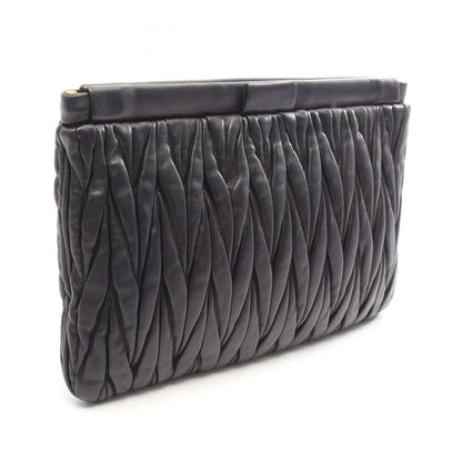 Miu Miu Clutch Matelasse Black Leather — view 2
