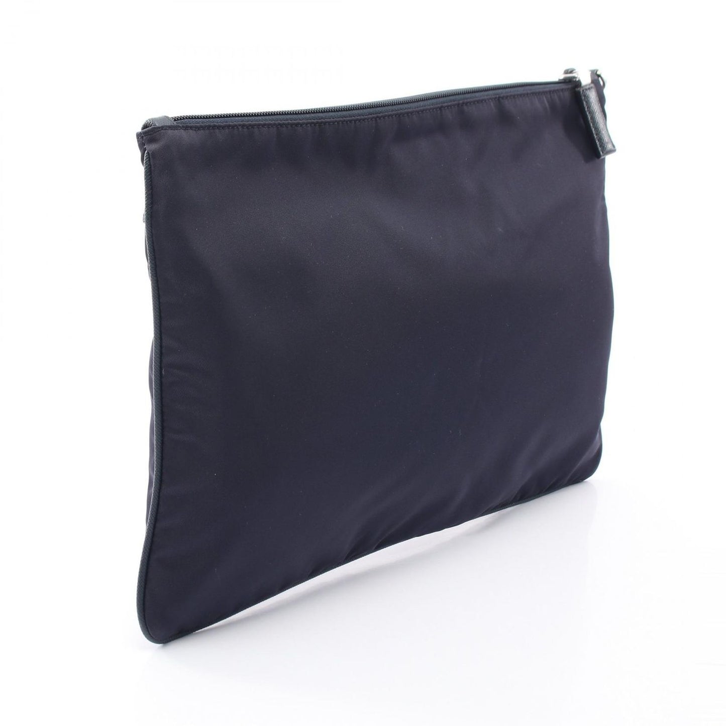 Prada Clutch Tessuto Saffiano Navy Nylon Leather Triangle Logo — view 2