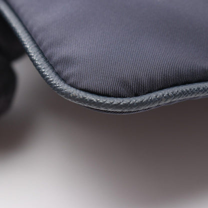 Prada Clutch Tessuto Saffiano Navy Nylon Leather Triangle Logo — view 5