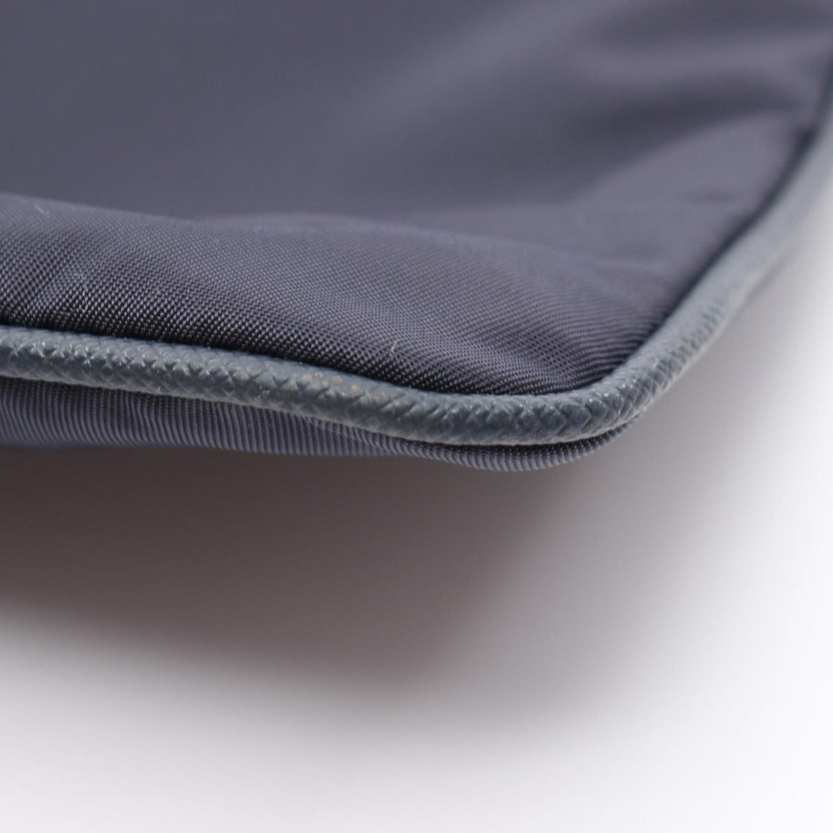 Prada Clutch Tessuto Saffiano Navy Nylon Leather Triangle Logo — view 6