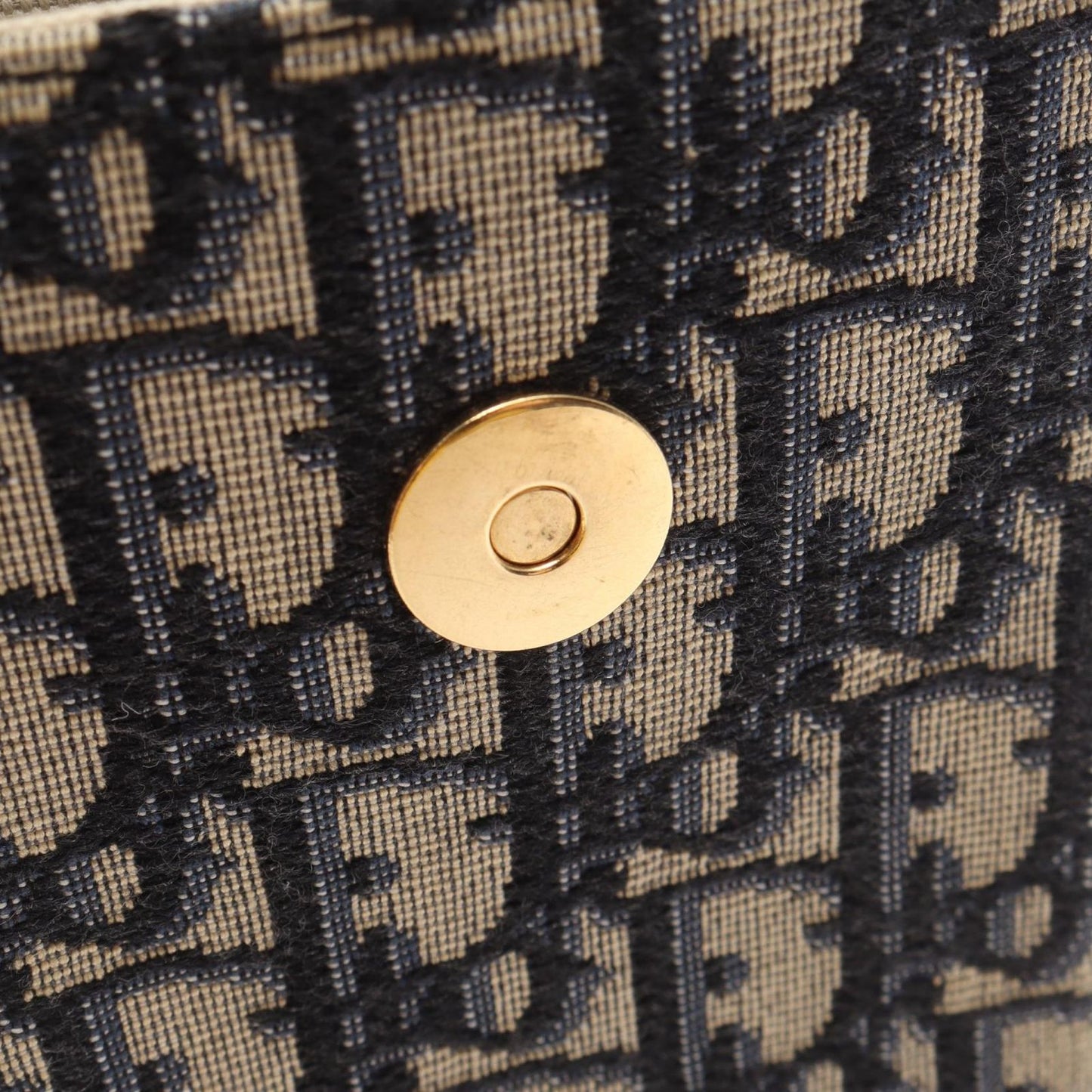 Dior Shoulder Bag Oblique Vertical Saddle Pouch Navy Ivory Canvas Leather — view 7