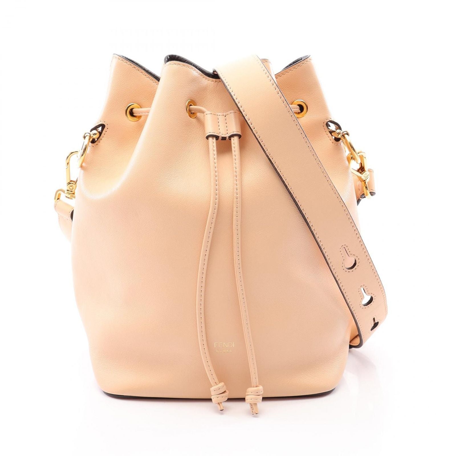 Fendi Shoulder Bag Montresor Beige Leather