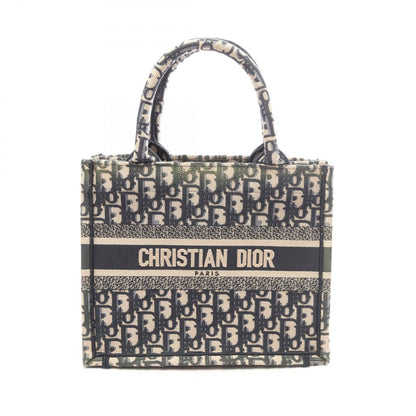 Dior Tote Book Small Oblique Navy Beige Canvas