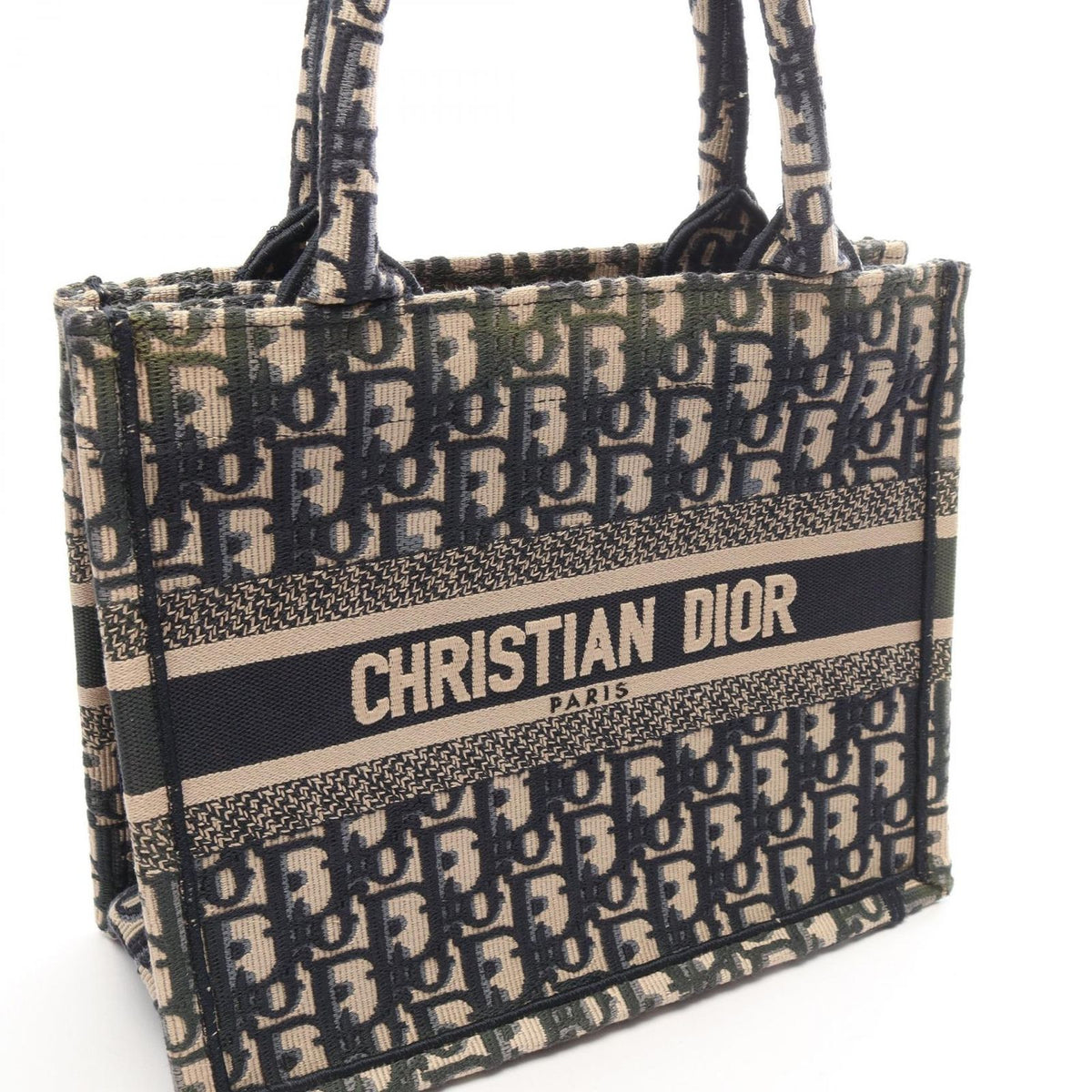 Dior Tote Book Small Oblique Navy Beige Canvas — view 6