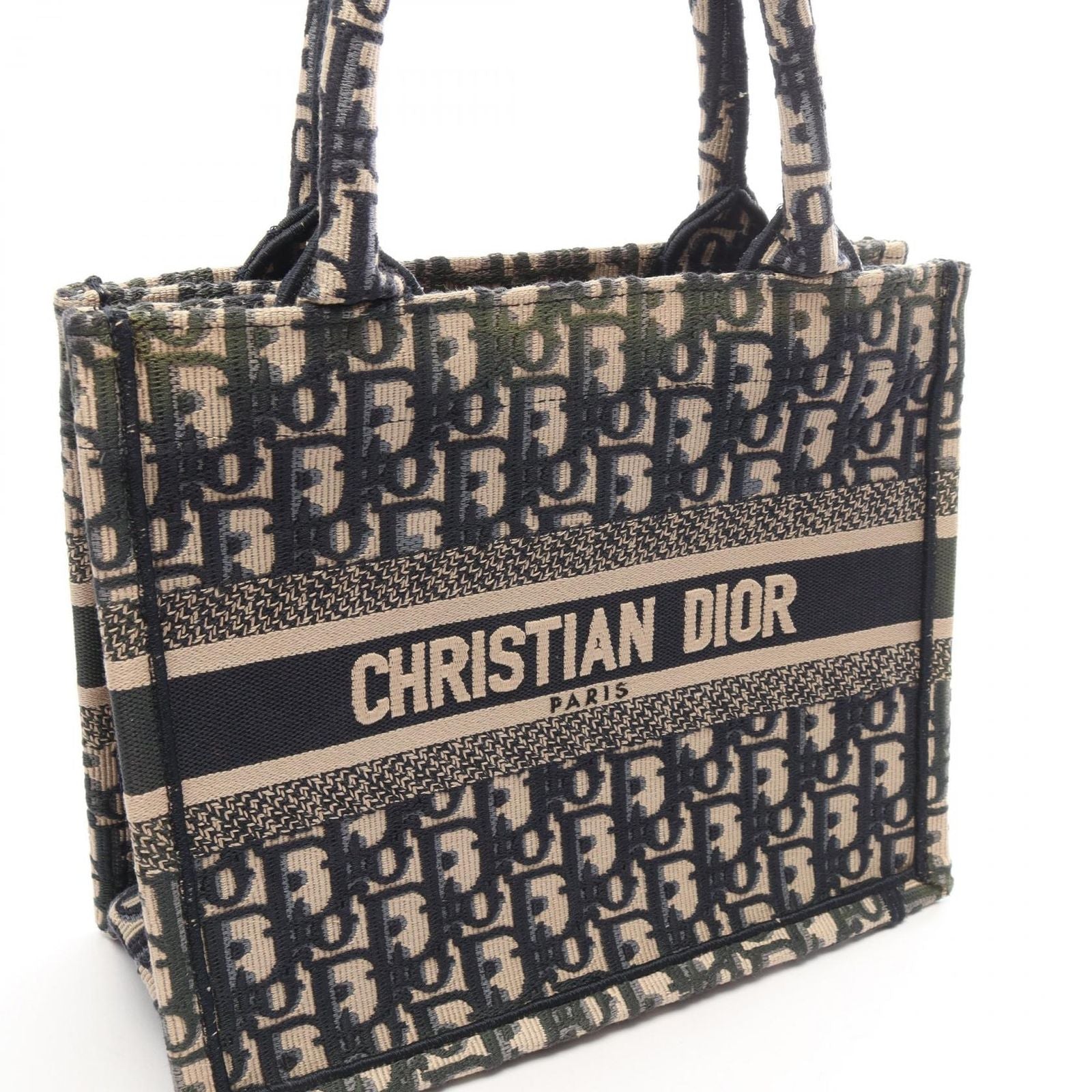 Dior Tote Book Small Oblique Navy Beige Canvas — view 6