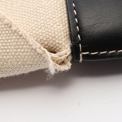 Bottega Veneta Tote Slip Lip Maxi Intrecciato Ivory Black Canvas Leather Handbag — view 7