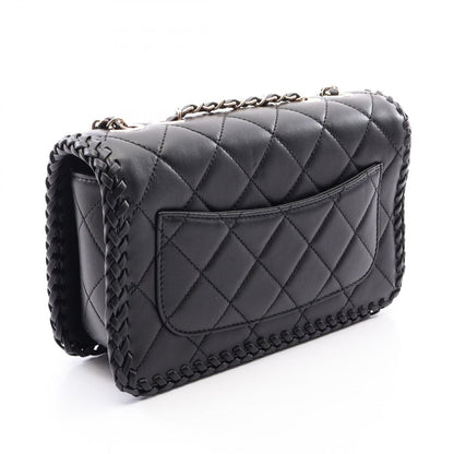Chanel Shoulder Bag Quilted Full Flap Black Lambskin Chain — view 2