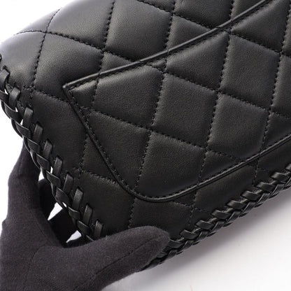 Chanel Shoulder Bag Quilted Full Flap Black Lambskin Chain — view 8