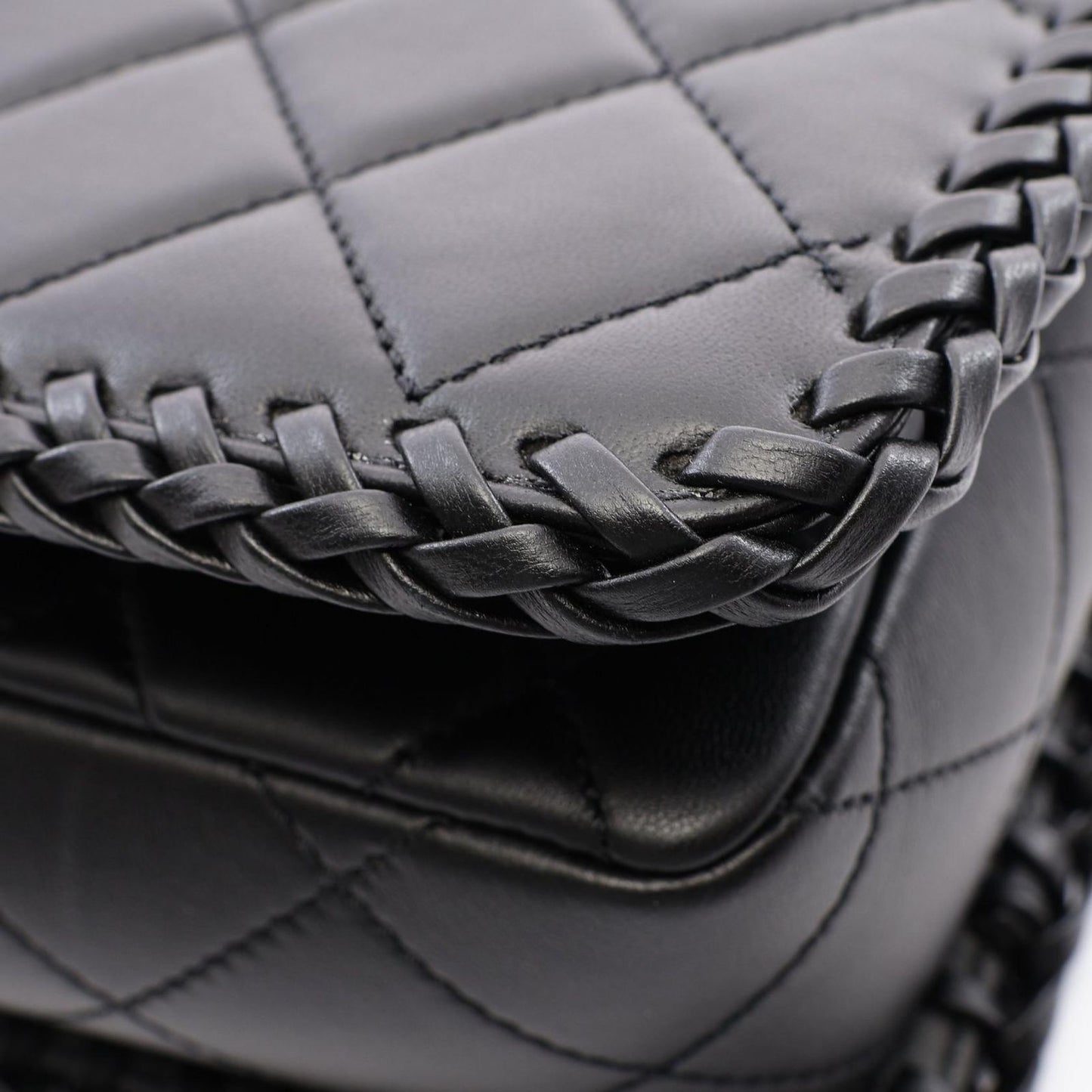 Chanel Shoulder Bag Quilted Full Flap Black Lambskin Chain — view 7