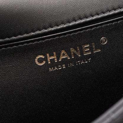 Chanel Shoulder Bag Quilted Full Flap Black Lambskin Chain — view 4