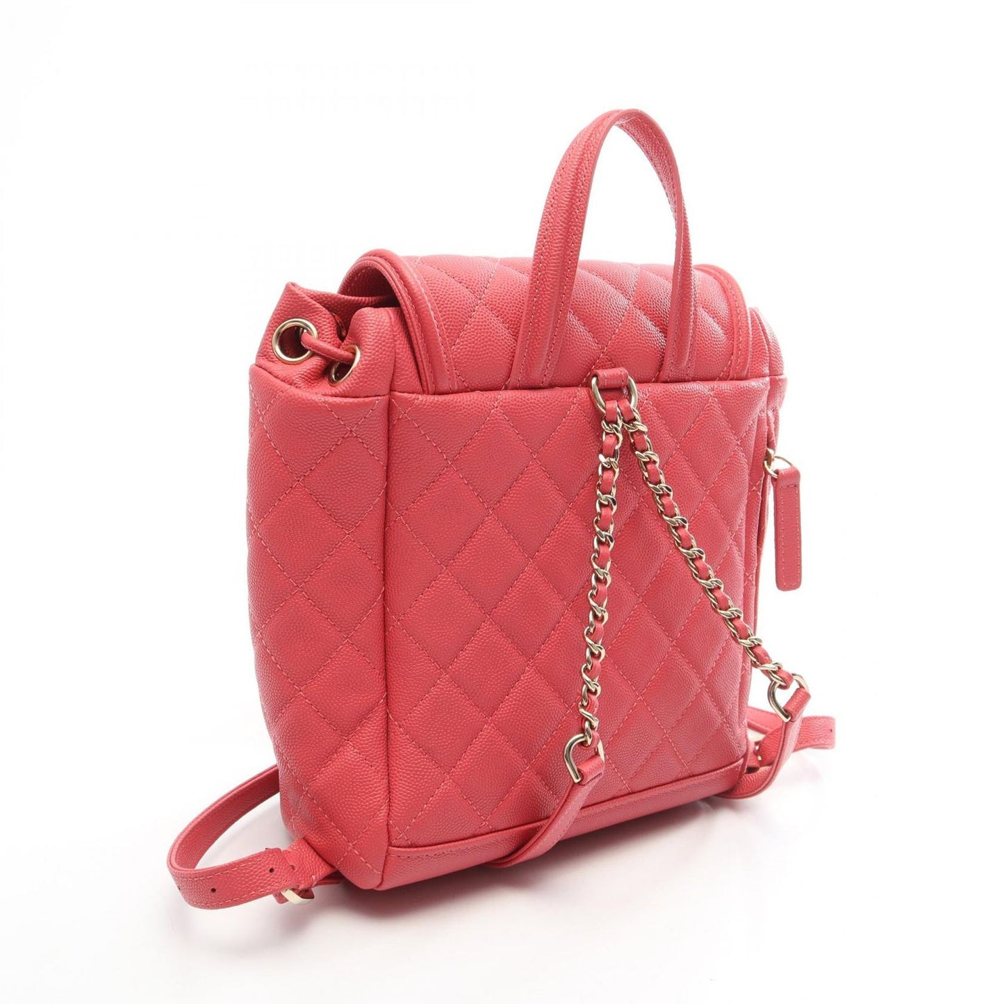 Chanel Backpack CC Filigree Quilted Pink Caviar Leather CC Chain — view 2