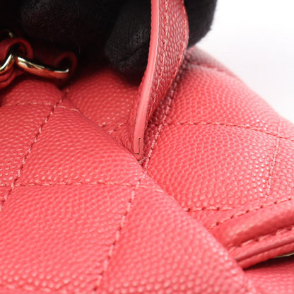 Chanel Backpack CC Filigree Quilted Pink Caviar Leather CC Chain — view 6