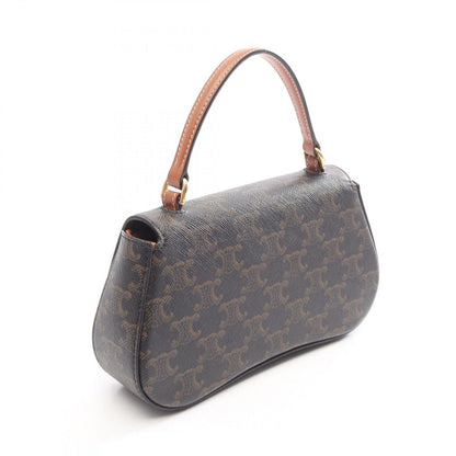 Celine Handbag Triomphe Teenage Laura 2-Way Brown Black Leather — view 2