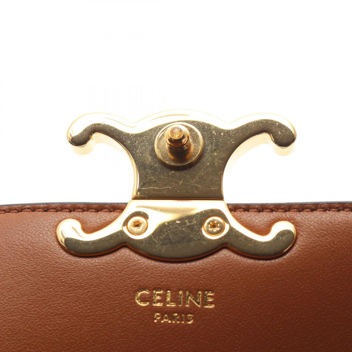 Celine Handbag Triomphe Teenage Laura 2-Way Brown Black Leather — view 5