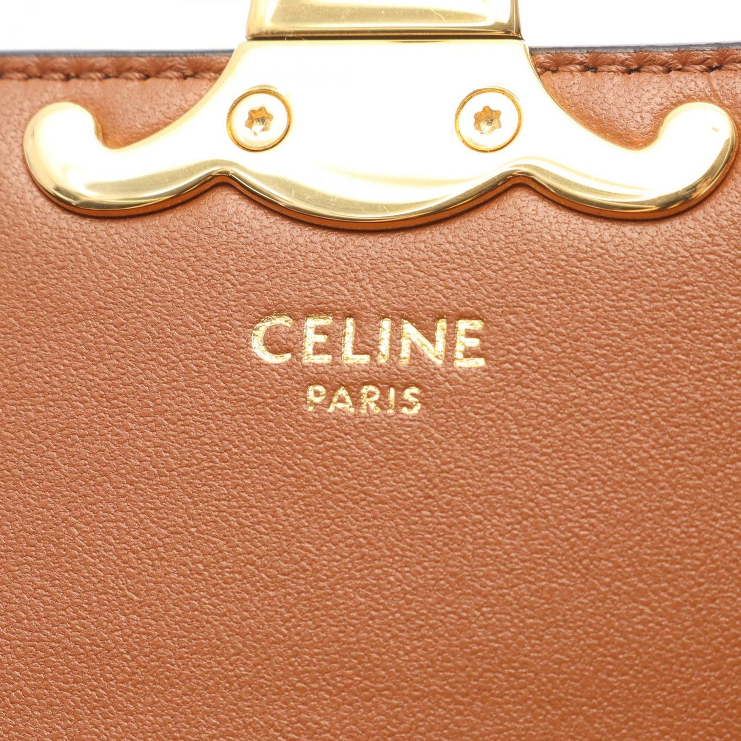 Celine Handbag Triomphe Teenage Laura 2-Way Brown Black Leather — view 4