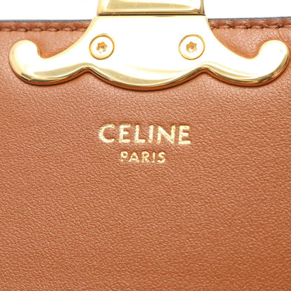 Celine Handbag Triomphe Teenage Laura 2-Way Brown Black Leather — view 4