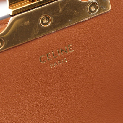 Celine Shoulder Bag Triomphe Roller Medium Brown Black Leather — view 4