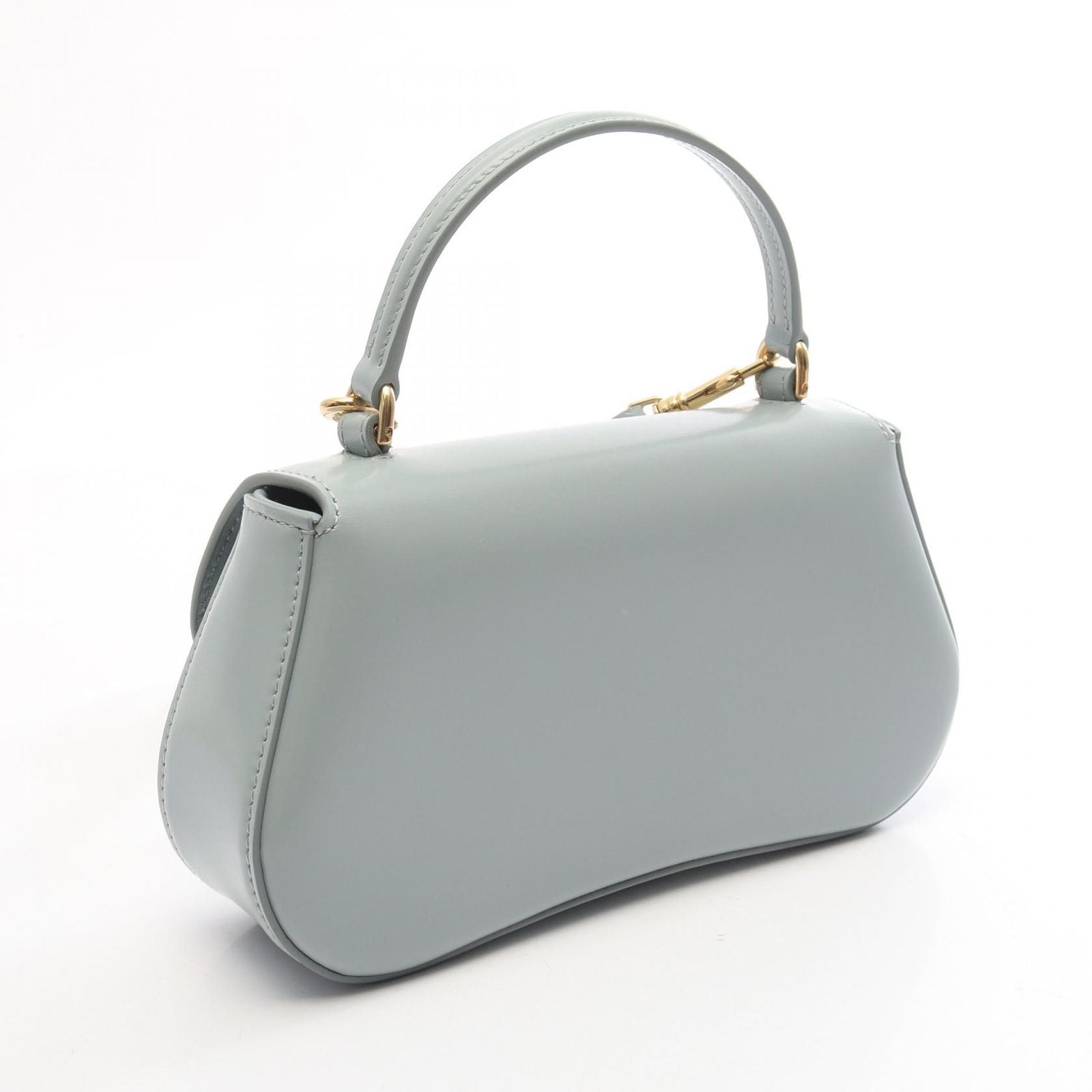 Celine Handbag Teenage Laura 2-Way Light Blue Leather Triomphe — view 2