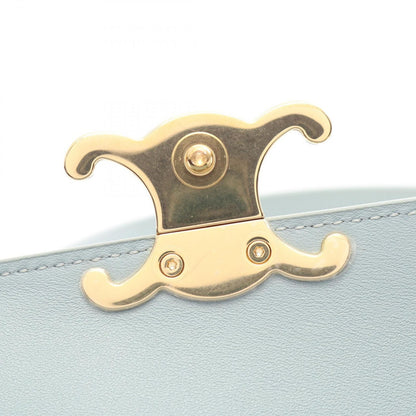 Celine Handbag Teenage Laura 2-Way Light Blue Leather Triomphe — view 5