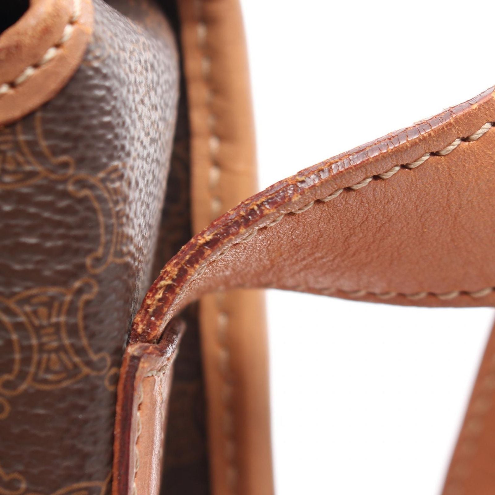 Celine Shoulder Bag Macadam Brown Leather — view 8