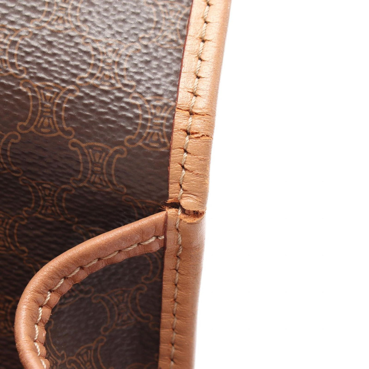 Celine Shoulder Bag Macadam Brown Leather — view 7